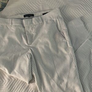 Banana Republic Women's white and Black Striped straight leg Trousers